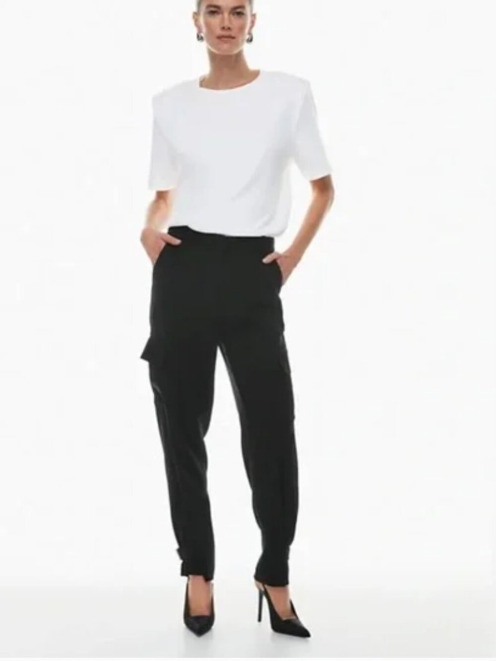 Babaton Refined Cargo Pant High Waisted Japanese Mirror Crepe Fabric sz 12